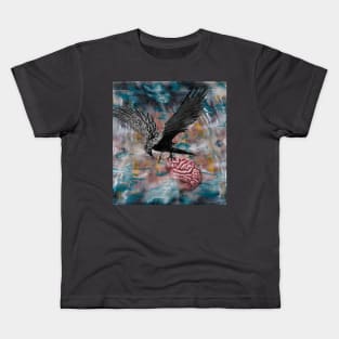 Bird Brain Ravens Abstract Art Kids T-Shirt